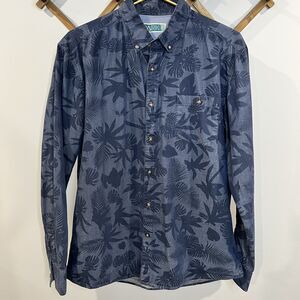 Men’s Park Brand Button Down Palm Chambray Size Large